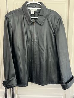 Beautiful black leather coat