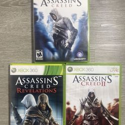 Bundle Lot Of 3 Xbox 360 Video Games Assassin’s Creed II Revelations Complete 