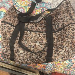 Transparent cheetah tote bag