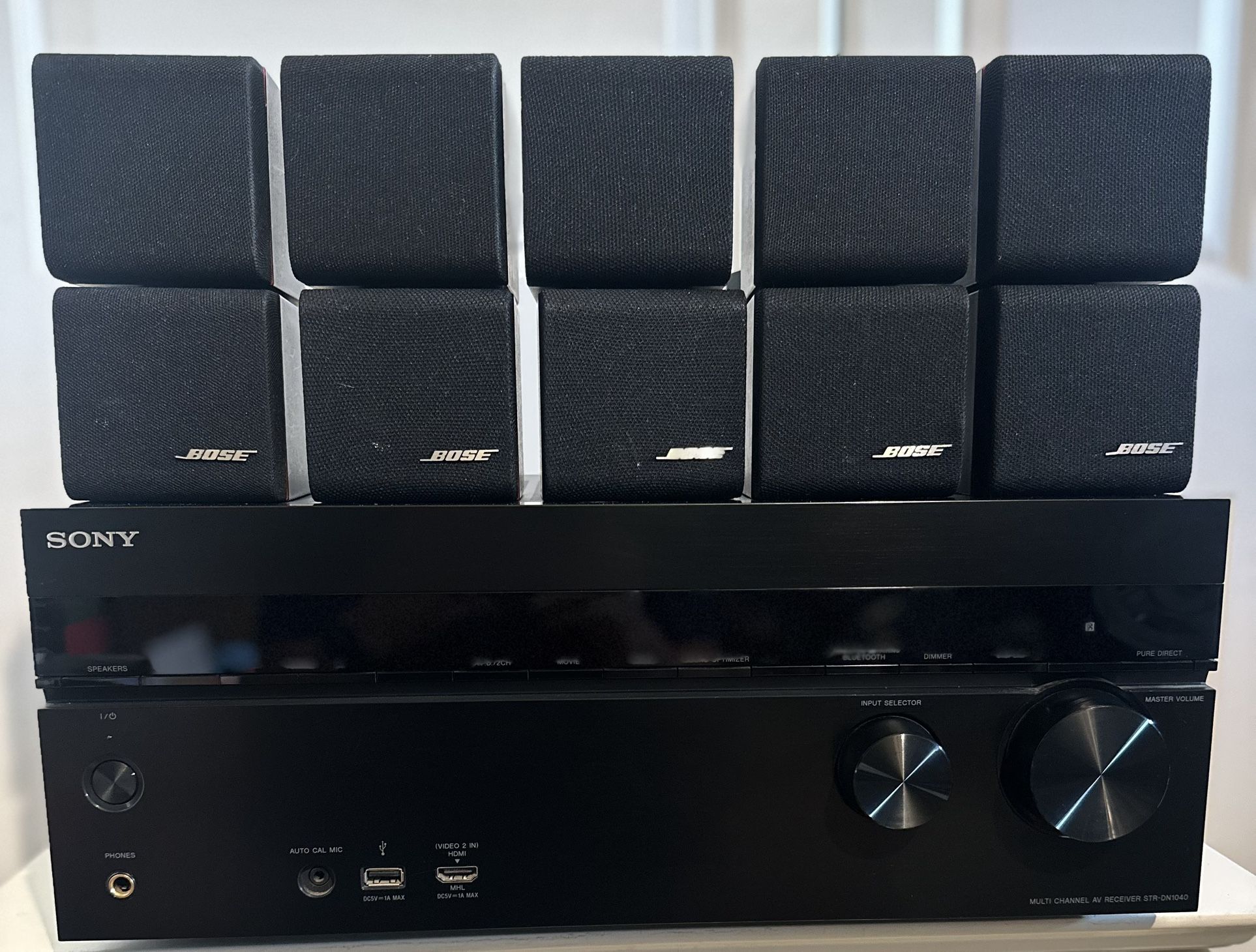 Sony STR-DN1040 Receiver And Bose Cube Speakers
