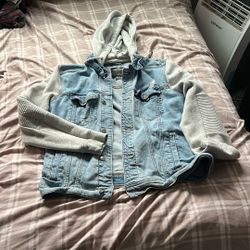 Hollister Large Ripped Jean Hoodie