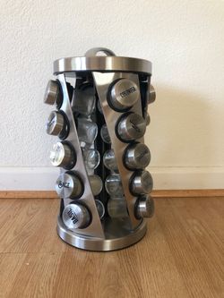Rotating stainless steel spice rack
