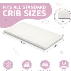 2” memory foam crib mattress