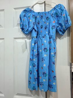 Disney Stitch Girls Smocked Dress