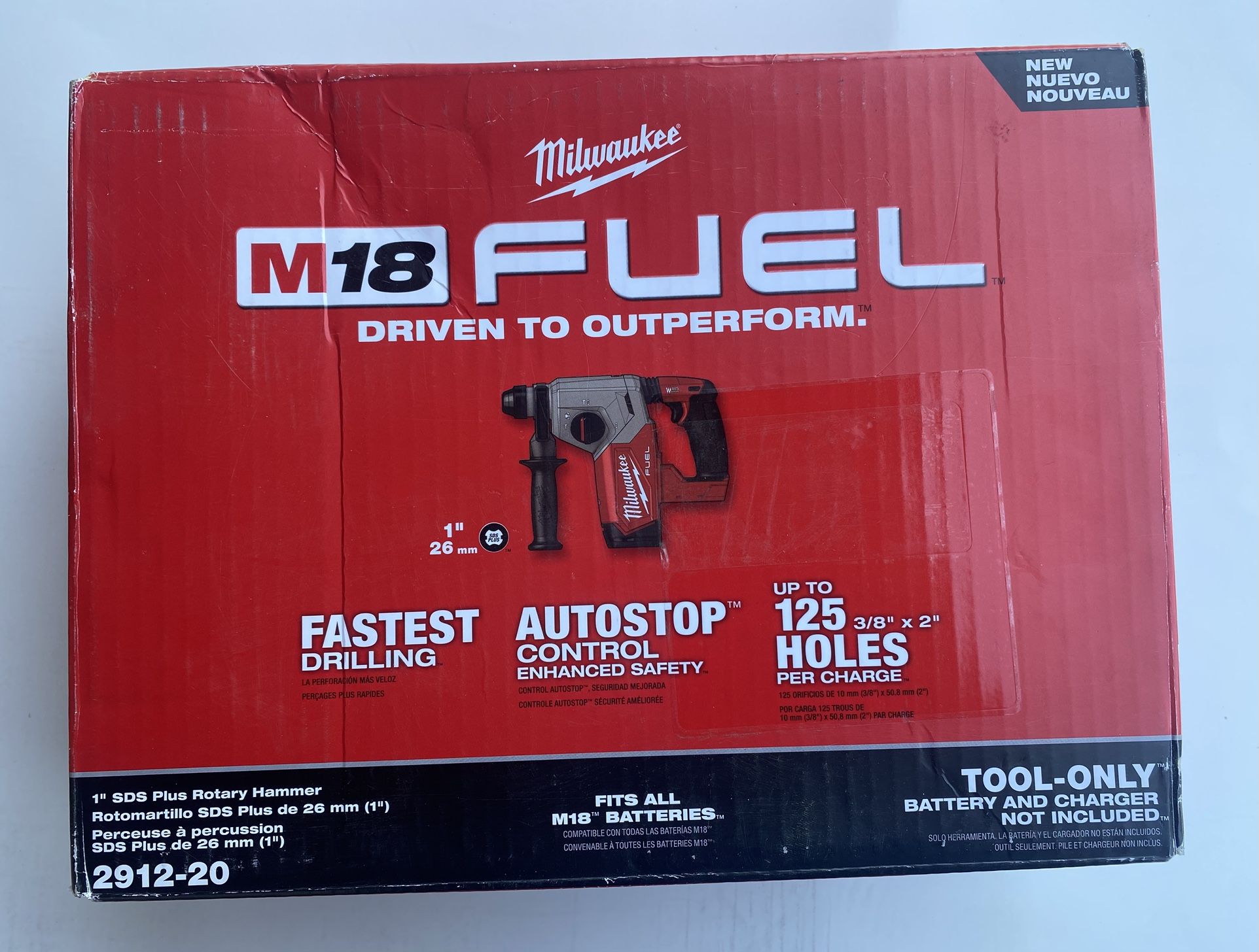 M3- Milwaukee M18 FUEL 18V Lithium-Ion Brushless Cordless 1 in. SDS-Plus Rotary Hammer (Tool-Only)