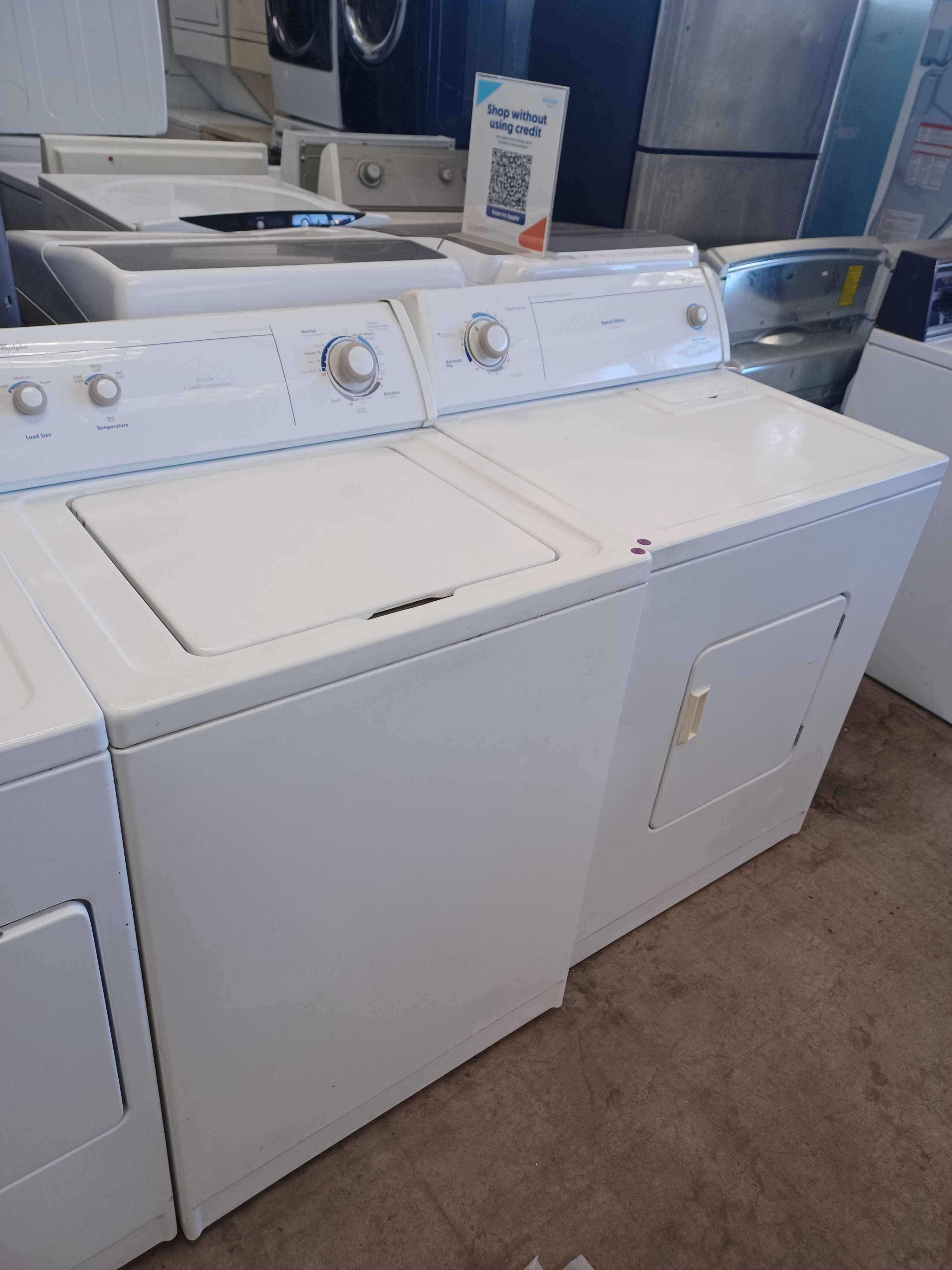 Whirlpool top load washer and electric dryer set