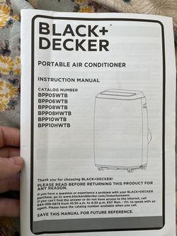 Black and Decker Portable Air Conditioner Manual 