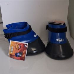 Tough 1 Rubber Overreach Boots Bell Boots for Horse Hoof Safety, Blue/Black