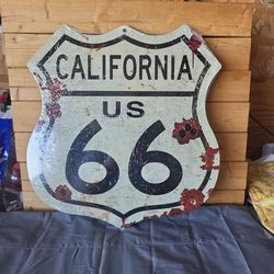 Vintage Reproduction California 66 Metal Sign 16"×16