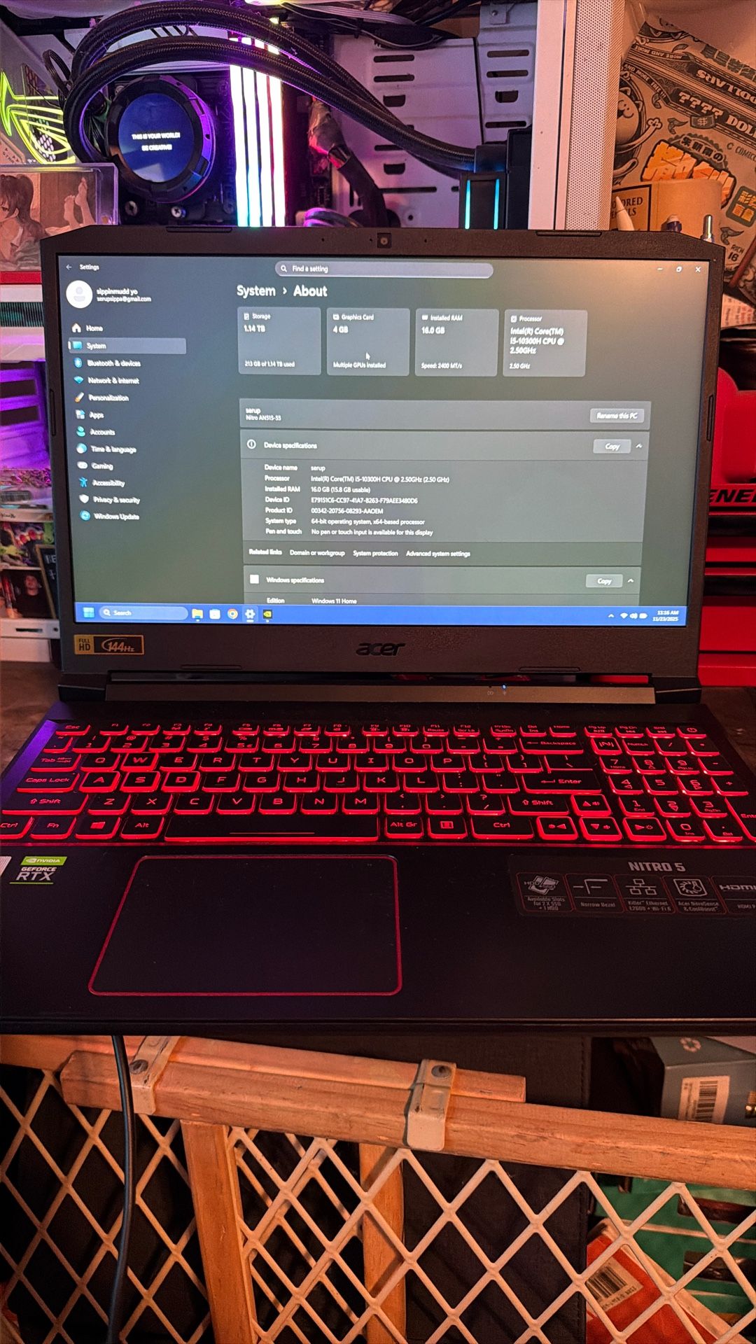 ACER nitro 5 i5 Rtx 3050 Gaming Laptop 