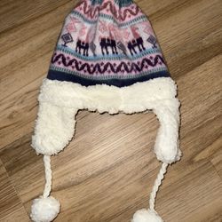 Alpaca Wool Chullo Hat Pink With Alpaca Design 