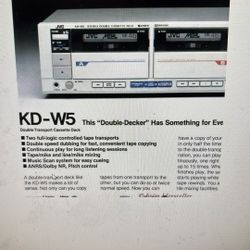 JVC Double Cassette Deck Tape Player JVC KD-W5