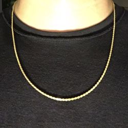 Gold Chain Rope Chain 22in 2mm 925 Italy 