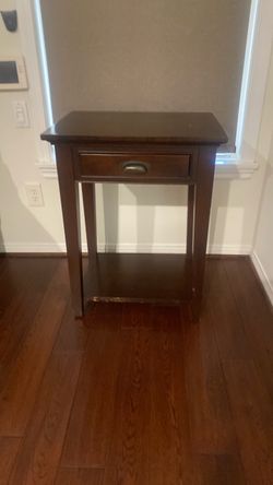 Dark Wood Accent Table with Drawer