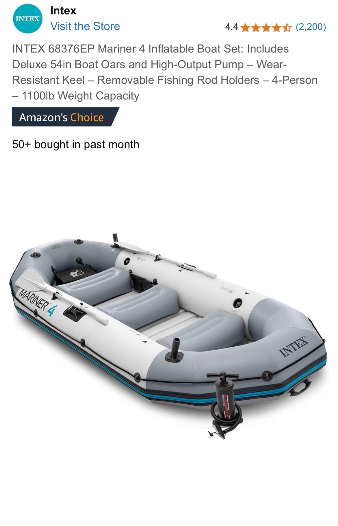 NEW IN UNOPENED BOX. INTEX Inflatable Boat. New in Box!!! Buy now I’ll add the kit to put on a trolling motor. $27 value