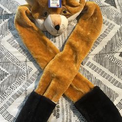 Fox Hat /Scarf Arms With Mitten Pockets 🦊