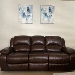 Leather Recliner Sofa