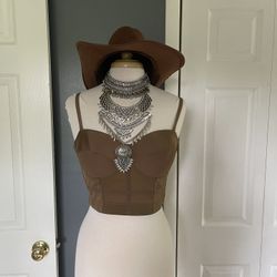 Bralettes, Shorts, Belt & Necklaces 