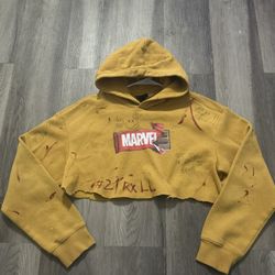 Yellow H&N Crop Top Hoodie