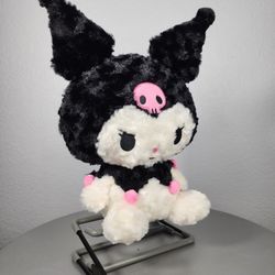 14" Sanrio Black Kuromi Sitting Fuzzy Plush