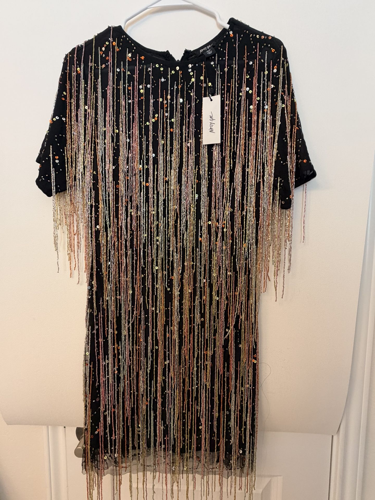 tassel beaded mini dress Peak Party Vibes Tassel Mini Dress in White S / White main image 1