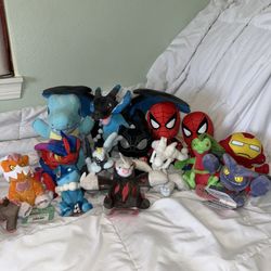 Collection Of Plushies Pokemon Marvel