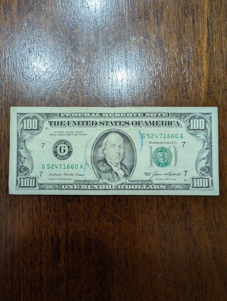 100 Dollar Bill Circulated Series 1985