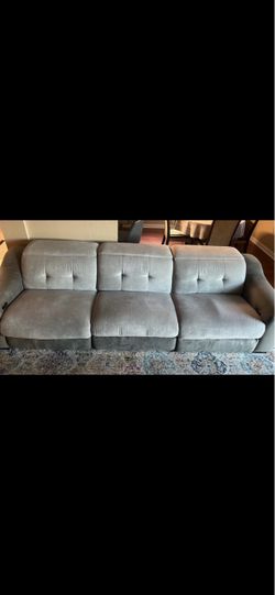 Gray Tufted 3-Seat Upholstered Sofa