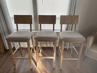 3 Upholstered Bar Stools 30” Height