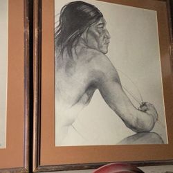 Original Robert Caples Charcoal Sketch Drawings 