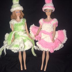 Vintage 1960’s Crocheted Barbie Dresses- NO DOLLS