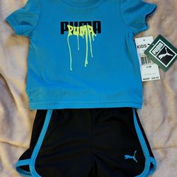NWT Baby Boy 2-piece Puma Summer Set Size 0/3 Months 