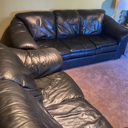 Leather Couch And Love Seat. 
