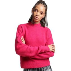 Superdry Vintage Essential Mock Neck Jumper Sweater in Hot Pink Women's Size 12