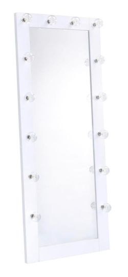 Full Length Floor Mirror White Frame with lights—No Delivery