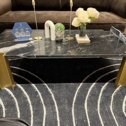 CB2 Black Marble Coffee Table 