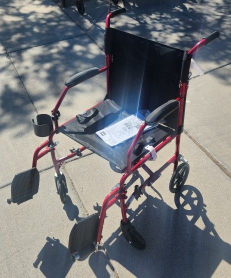 New Lightweight Medline Transport Wheel Chair