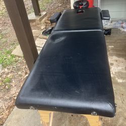 Black folding massage table $50 