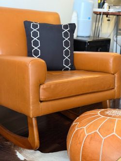 Nursery Works Rocker + Pouf | Modern Nursery Chair + Ottoman Set
