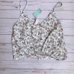 White Floral Cami Tank Top