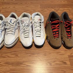 Lot Of 3 Jordans Jordan 3 ,13 And 14s All Size 9.5