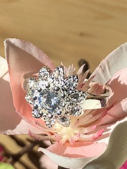 Sterling silver CZ Flower ring
