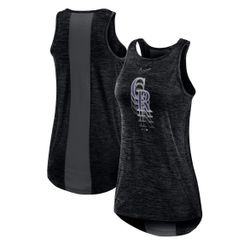 Nike Women's Black Colorado Rockies Logo Fade High Neck Performance Tank Top, S