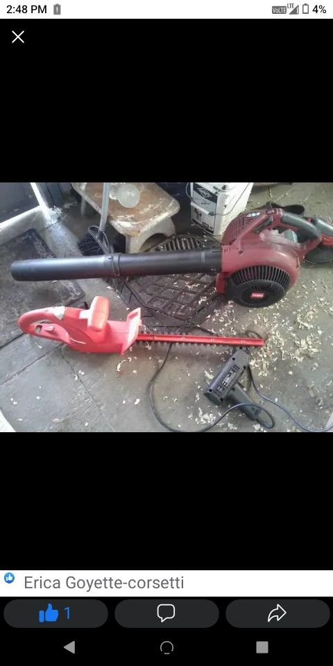 Gas Toro Blower And Battery Homelite Trimmers