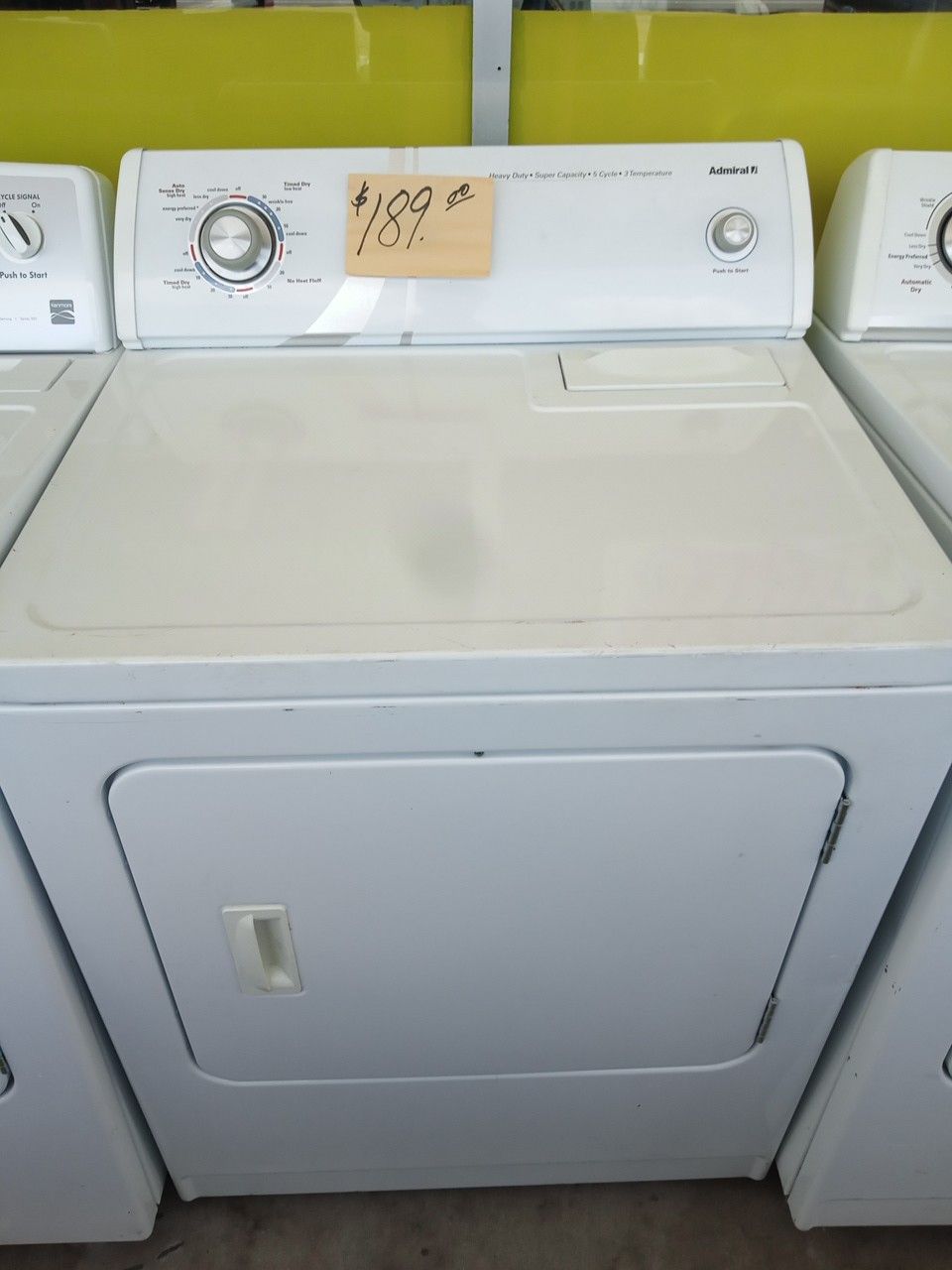Admiral Dryer white heavy duty super size excellent . Warranty . Delivery available . 2203 Fowler st. Ft. Myers 33901