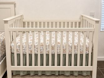 White Wood Baby Crib (pottery barn)