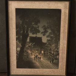 Eiichi Kotozuka c1950 Japanese Woodblock Print - "Night Scene of Kitano Shrine”