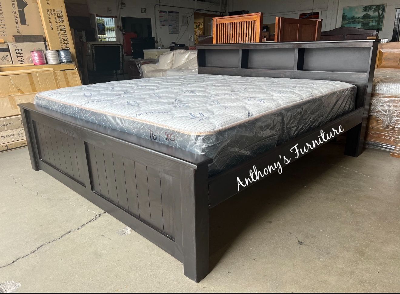 New Cal King Bed With Mattresses