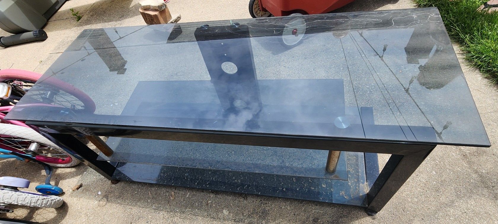 Black Glass TV Stand