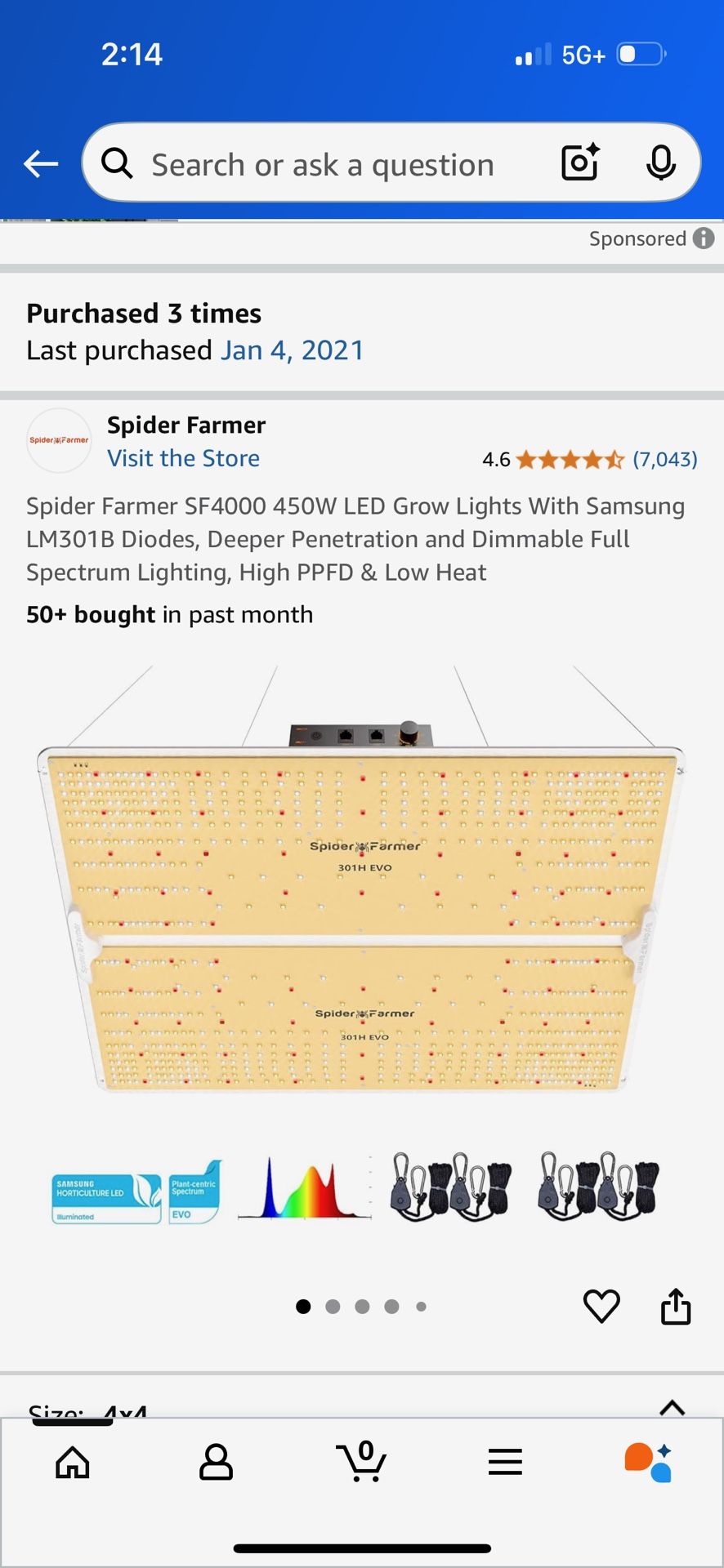Spider Farmer SF 4000 450 W LED Grow Lights